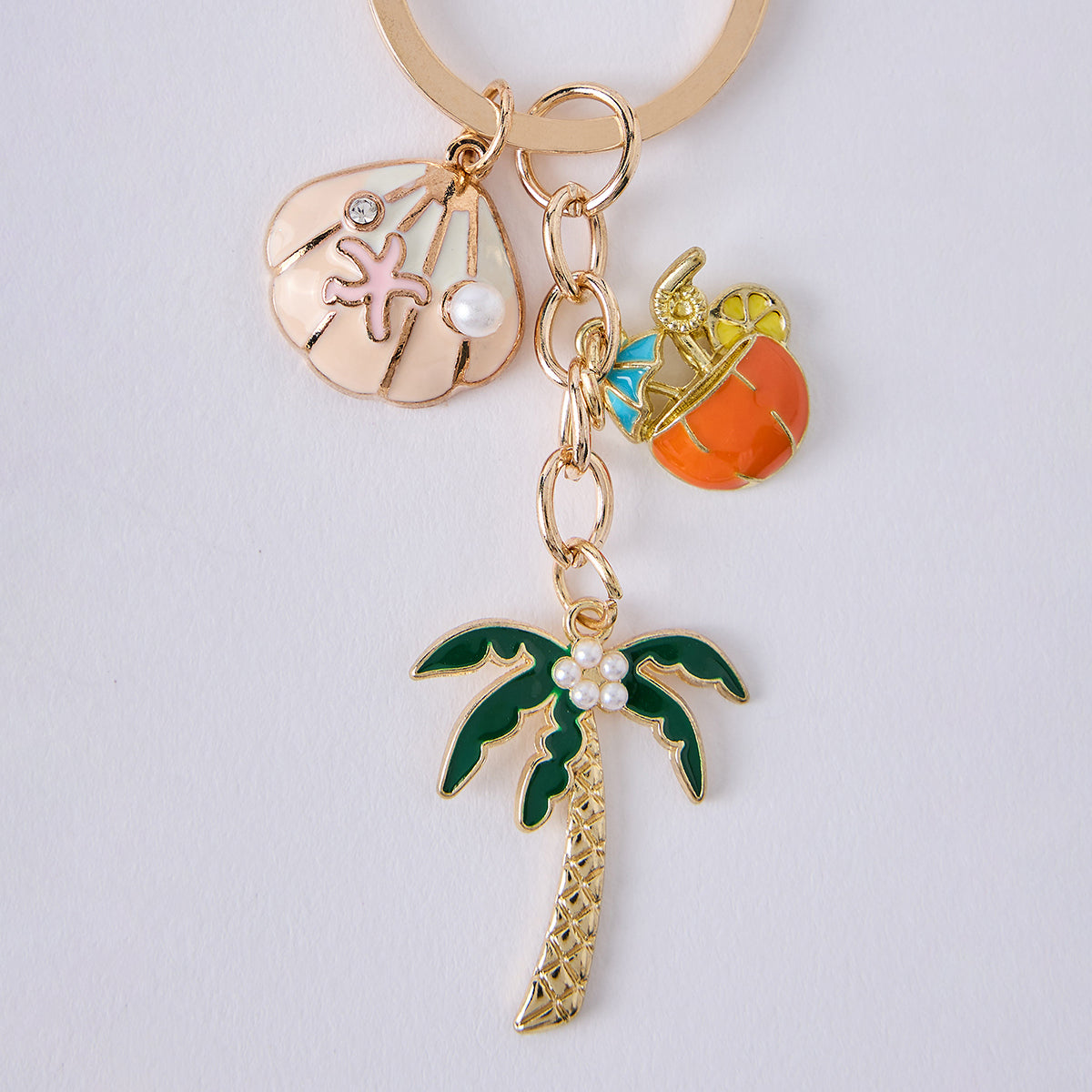 Gold Plated Tropical Multi Colour Keychain