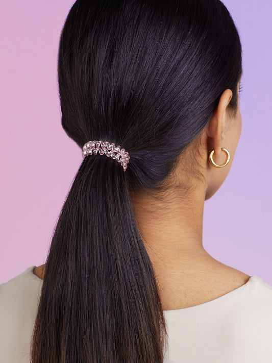 Set of 2 Spiral Wire Pink Hair Ties