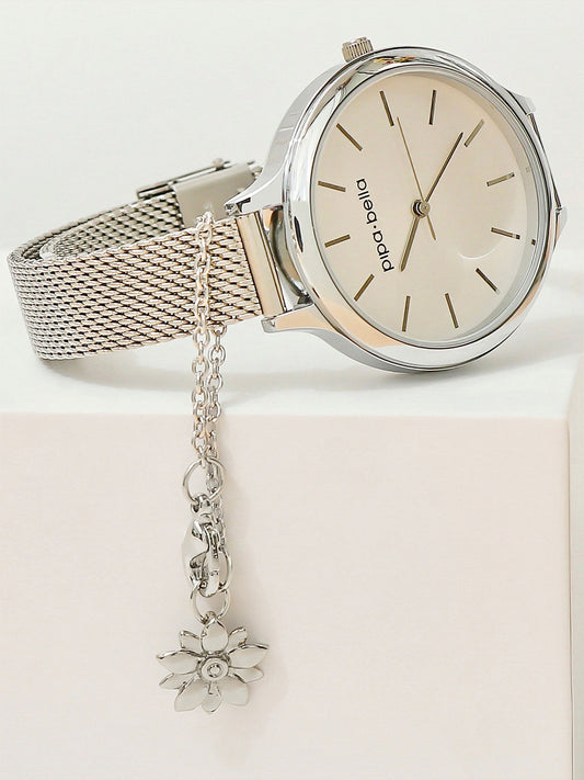 Silver-Plated Aster Watch Charm