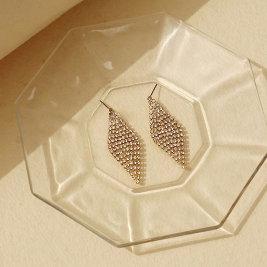 Chic Diamond-Shaped Crystal Earrings