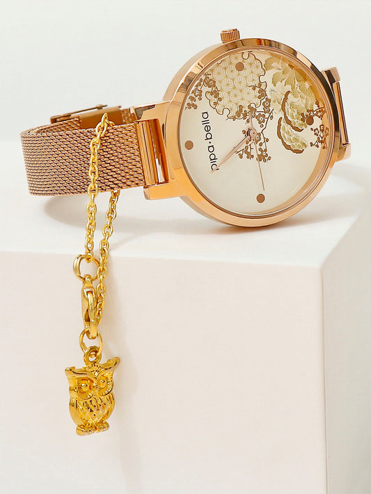 Gold-Plated Owl Watch Charm