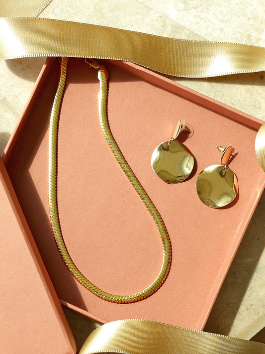 Minimal Necklace & Earrings Set