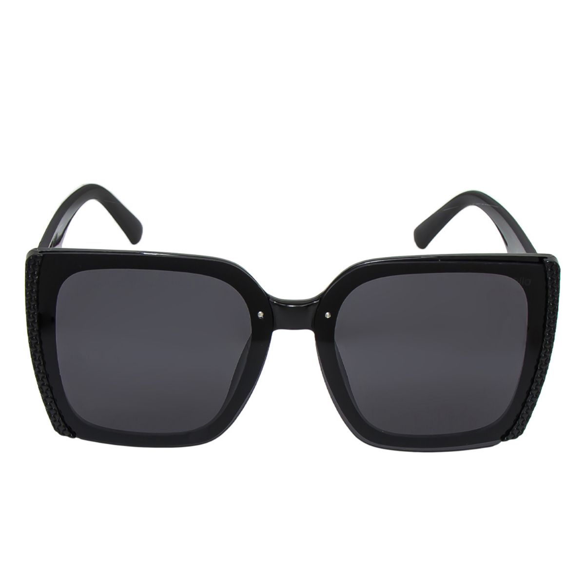 Bold Black Rectangle Shaped Sunglasses
