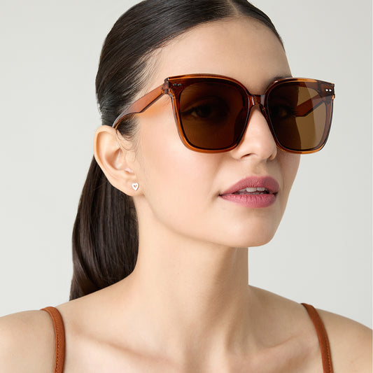 Sleek Beidge Wayfarer Sunglasses with Brown Lens