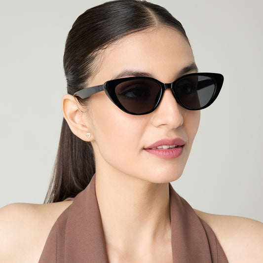 Always In Style Black Wayfarer Sunglasses with Brown Lens