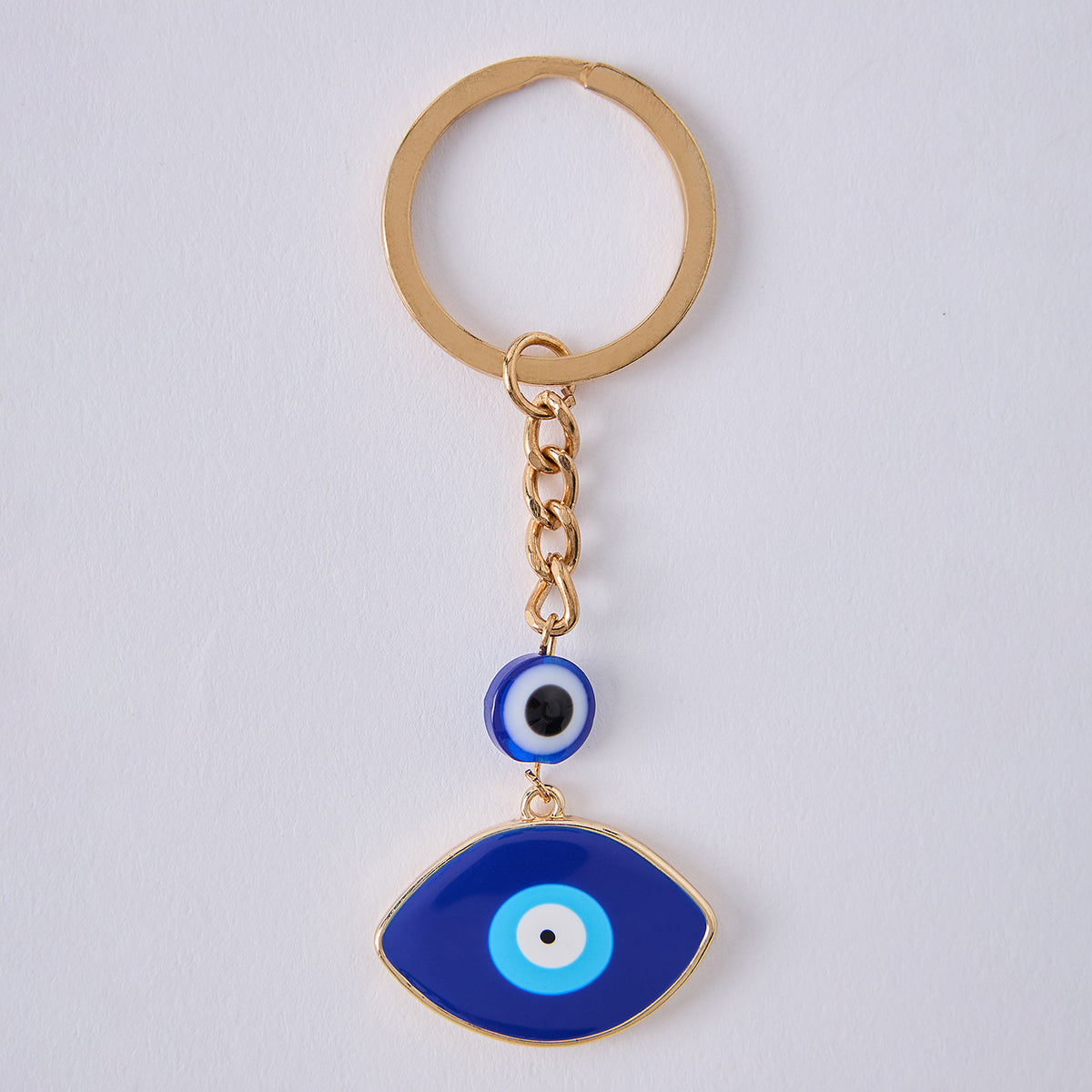 Gold Plated Blue Evil Eye Keychain