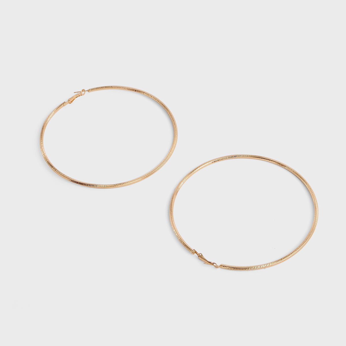Gold Round Oversized Hoop Earrings