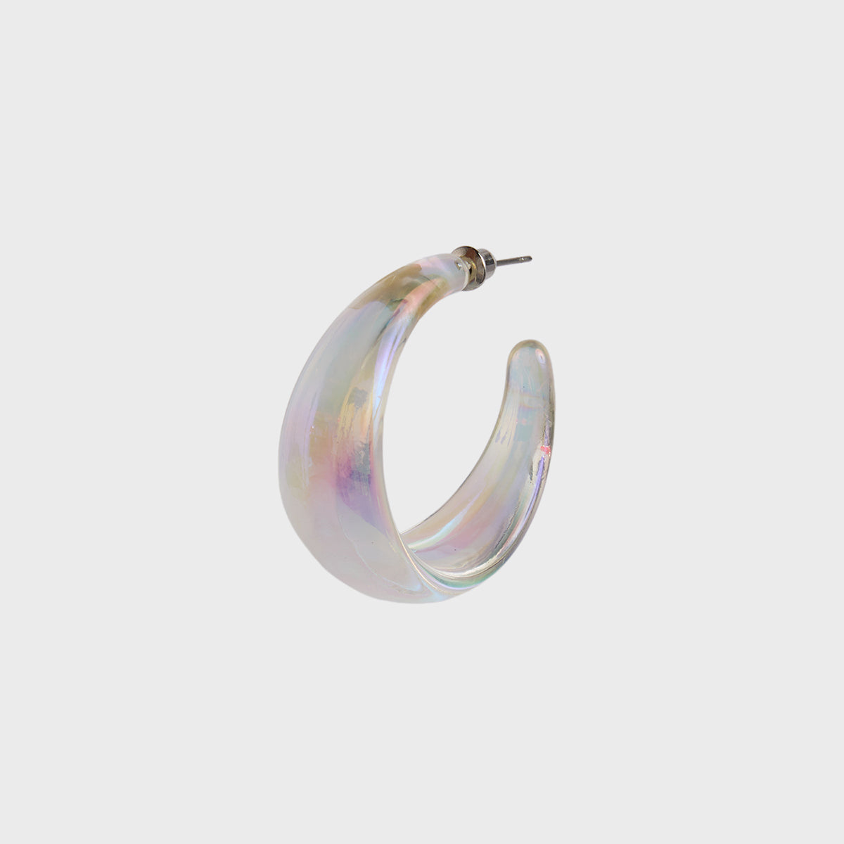 Multicolored Gemstone Hoop Earrings in Sterling Silver (2.5mm)
