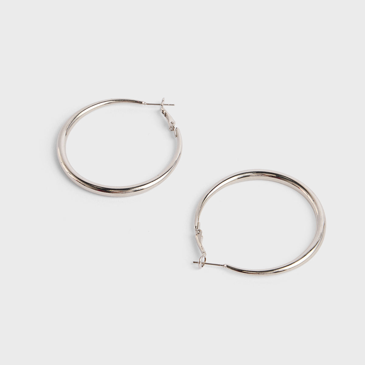 Silver Solid Hoop Earrings