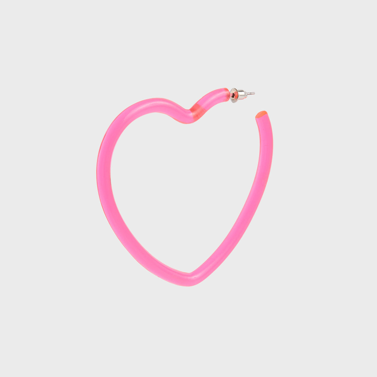 Pink Heart Shaped Hoop Earrings