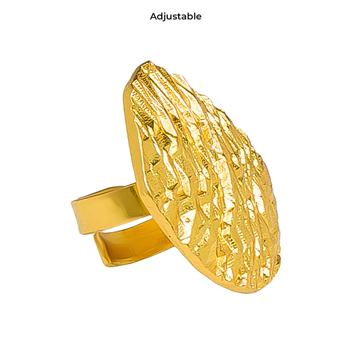 Statement Gold Toned Textured Ring