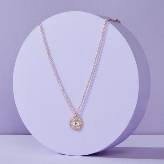 Pipa Bella by Nykaa Fashion Minimal Evil Eye Pendant Gold Plated Necklace