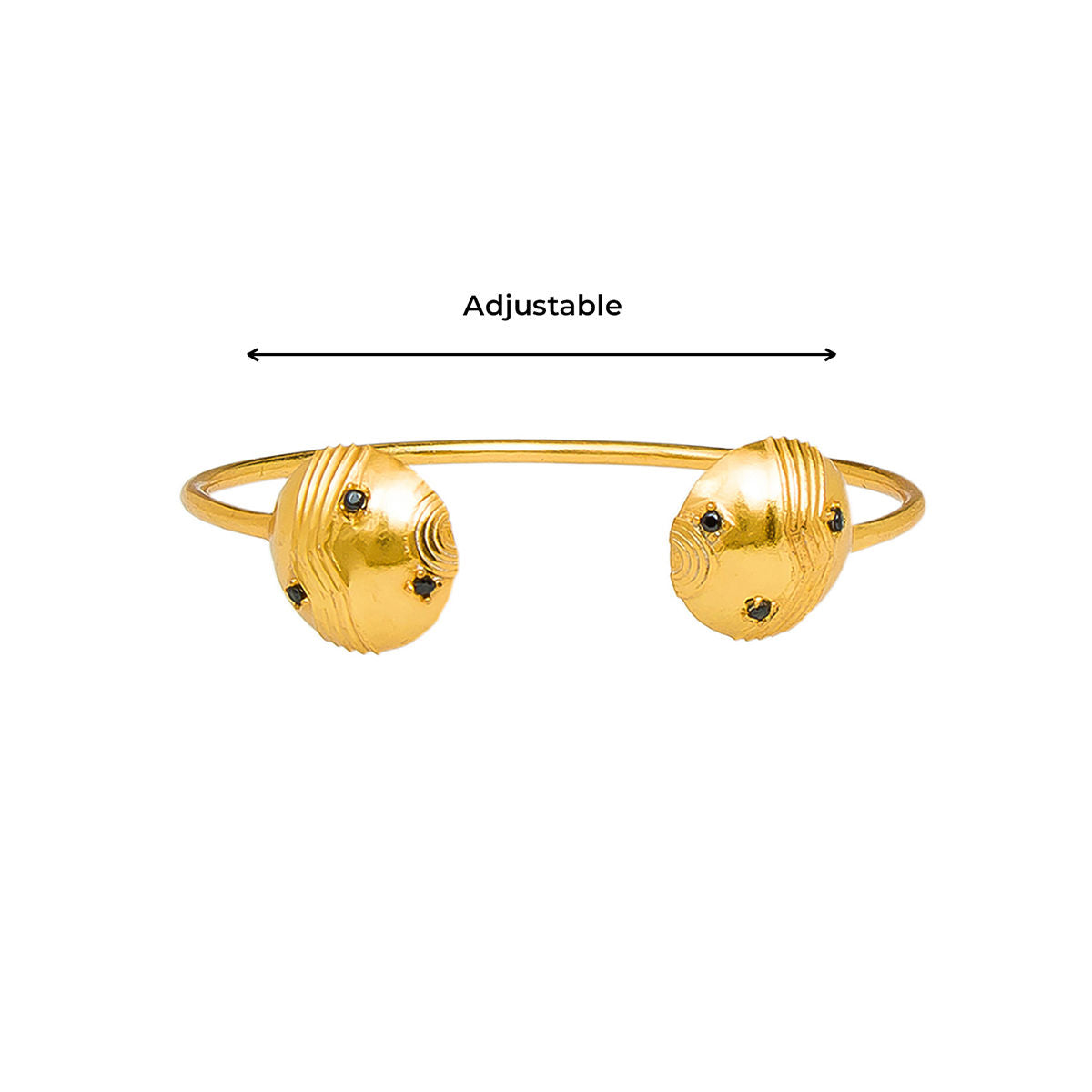 Statement Gold Toned Round Cuff Bracelet