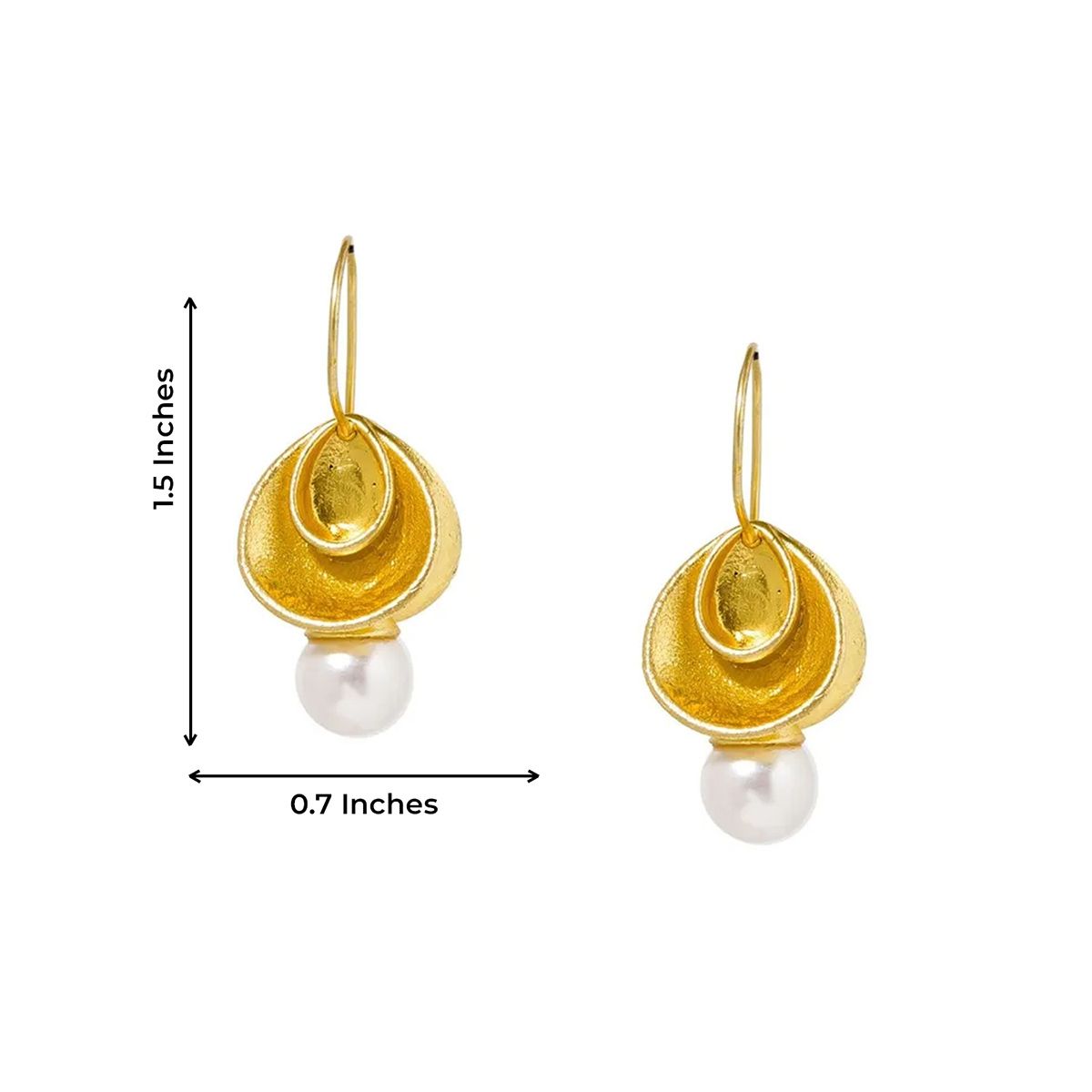 Yellow Earrings Embellished With White Pearl