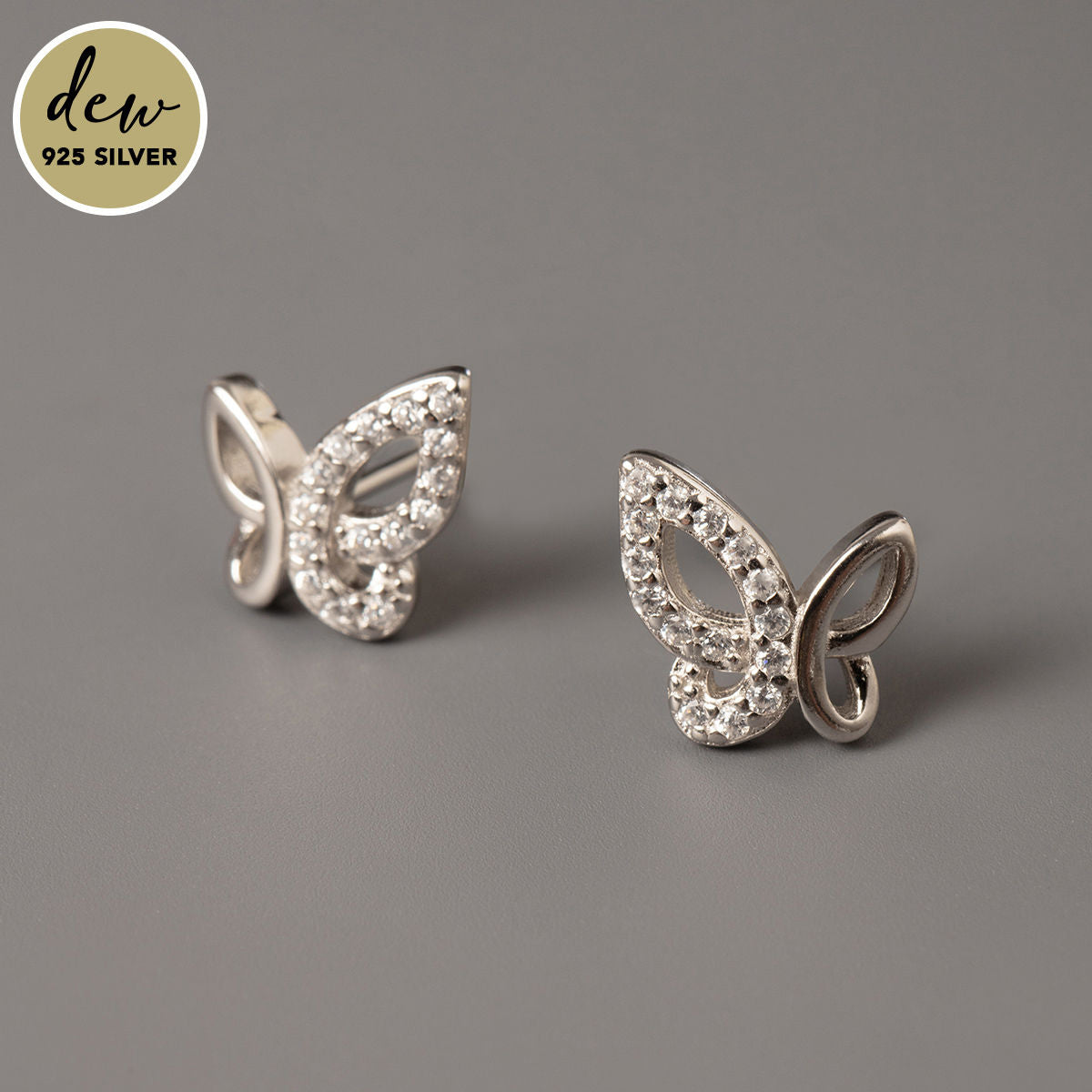 Contemporary CZ Stone Butterfly Jewellery Set