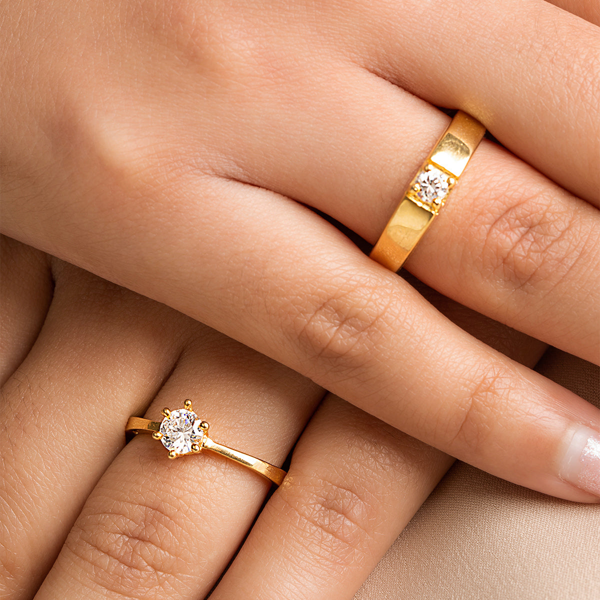 Buy Ornate Jewels American Diamond Adjustable Couple Rings Online At Best  Price @ Tata CLiQ