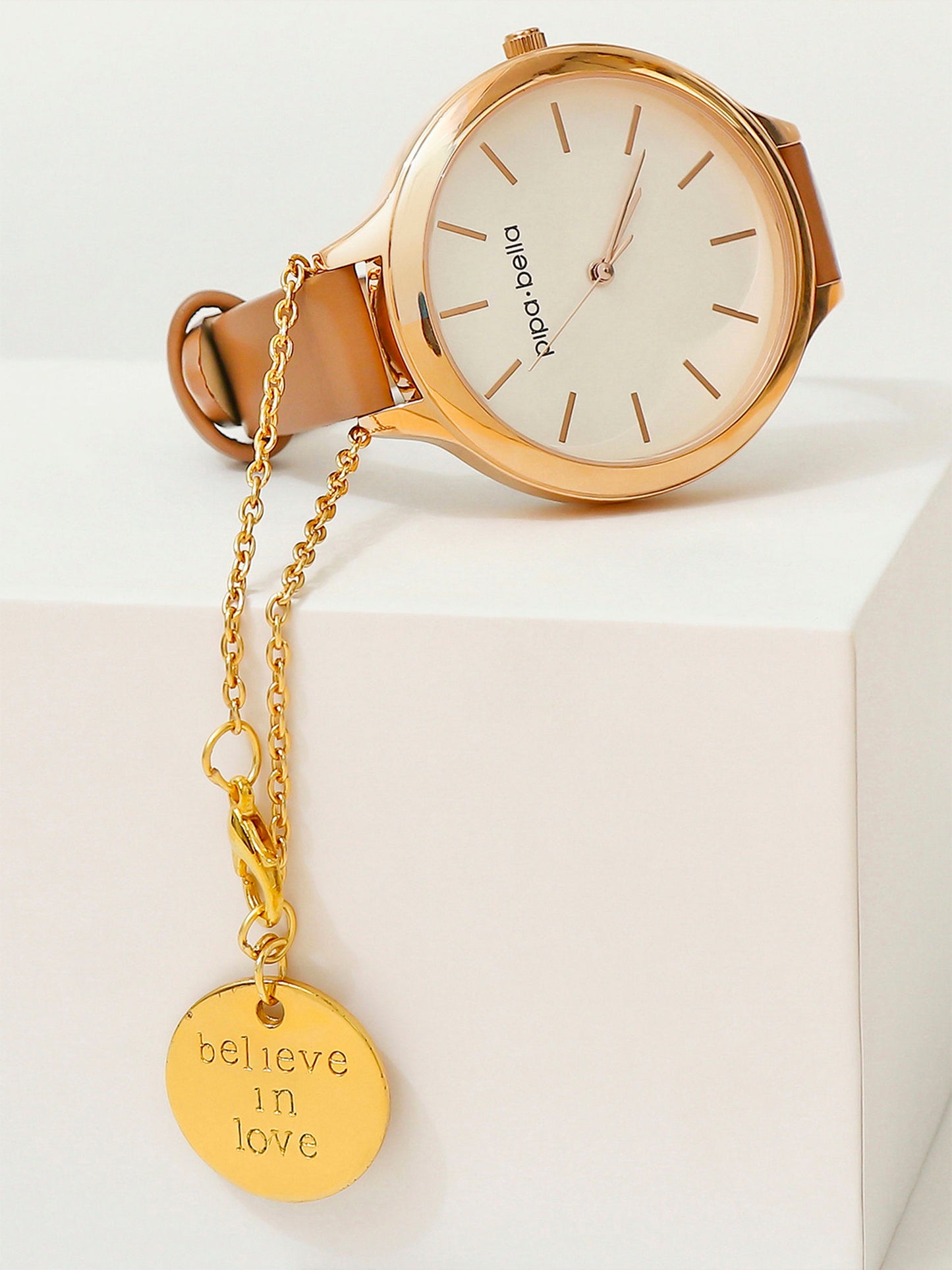 Gold-Plated Believe In Love Watch Charm