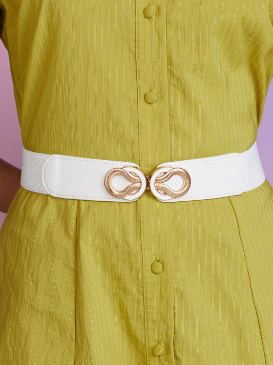 Infinity White and Gold Solid Belt