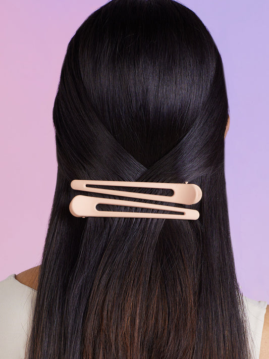 Stylish Set of 2 Peach Hair Clips