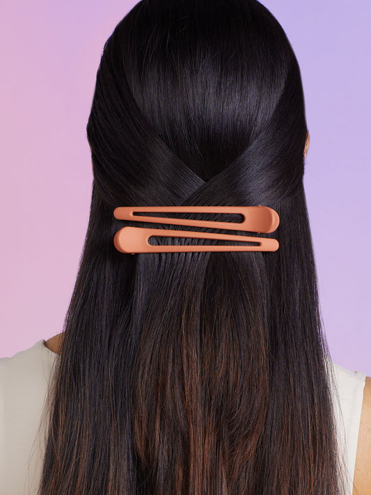 Stylish Set of 2 Orange Hair Clips