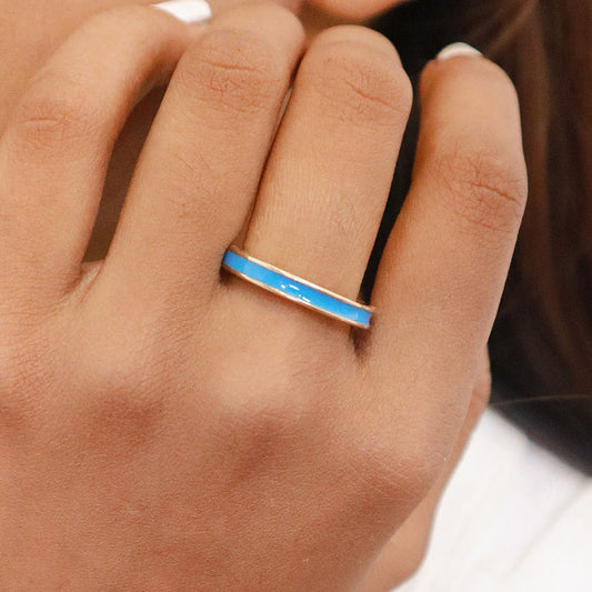 Blue Meenakari Enamel Ring
