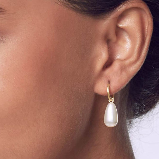 Pipa Bella Gold-Toned Pearl Embellished Drop Earrings