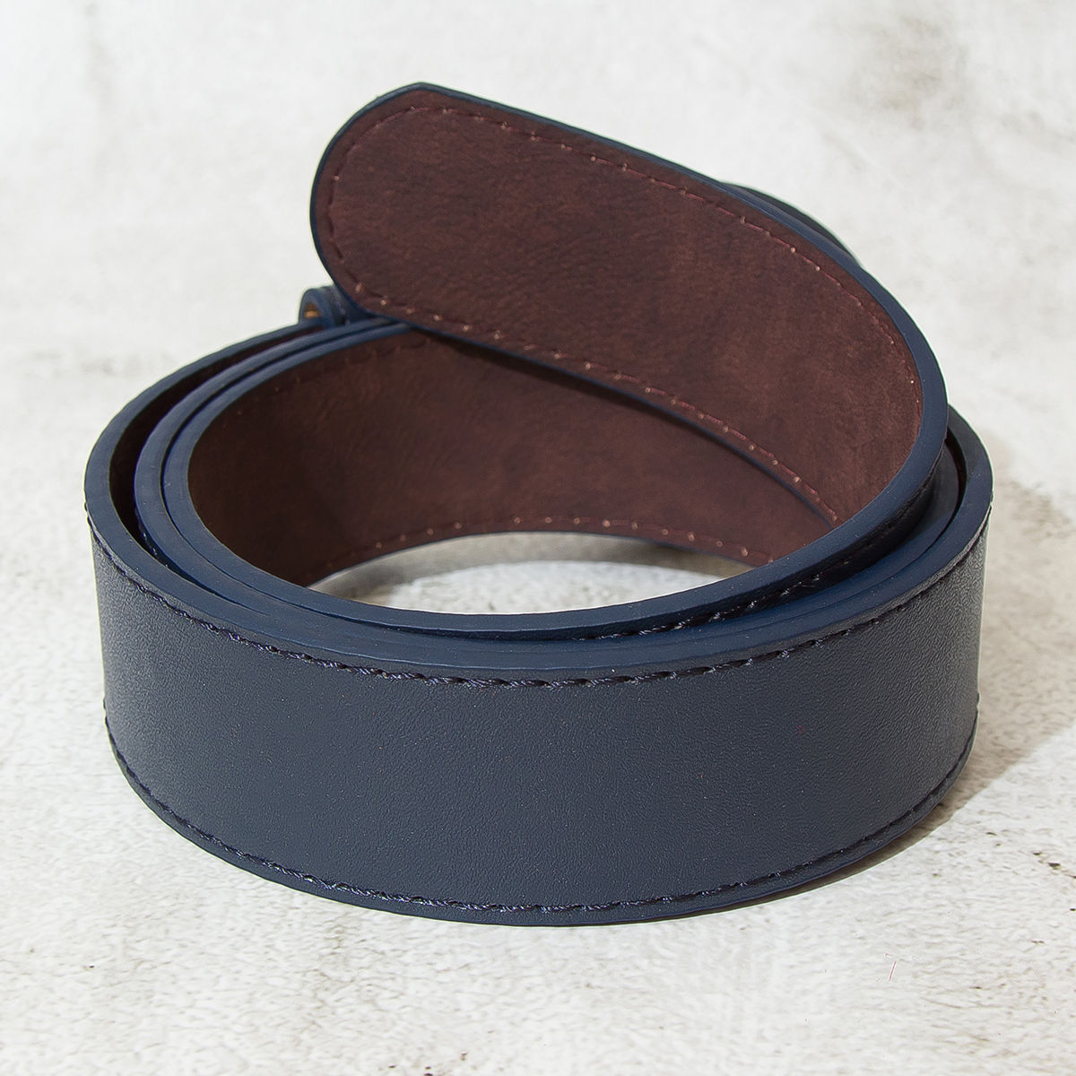 Statement Blue Faux Leather with Gold Buckle