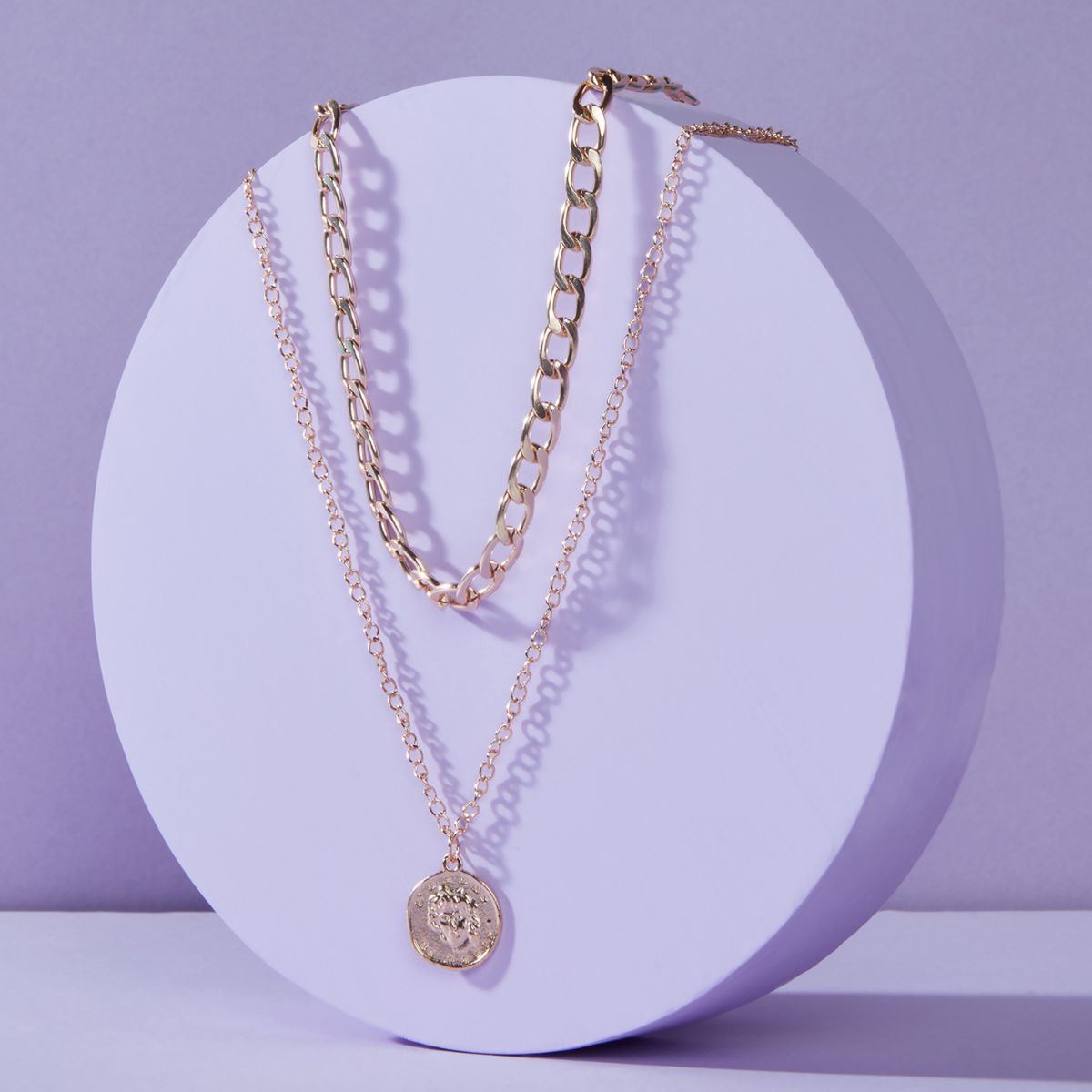 Pipa Bella by Nykaa Fashion Gold Plated Layered Coin Pendant Necklace