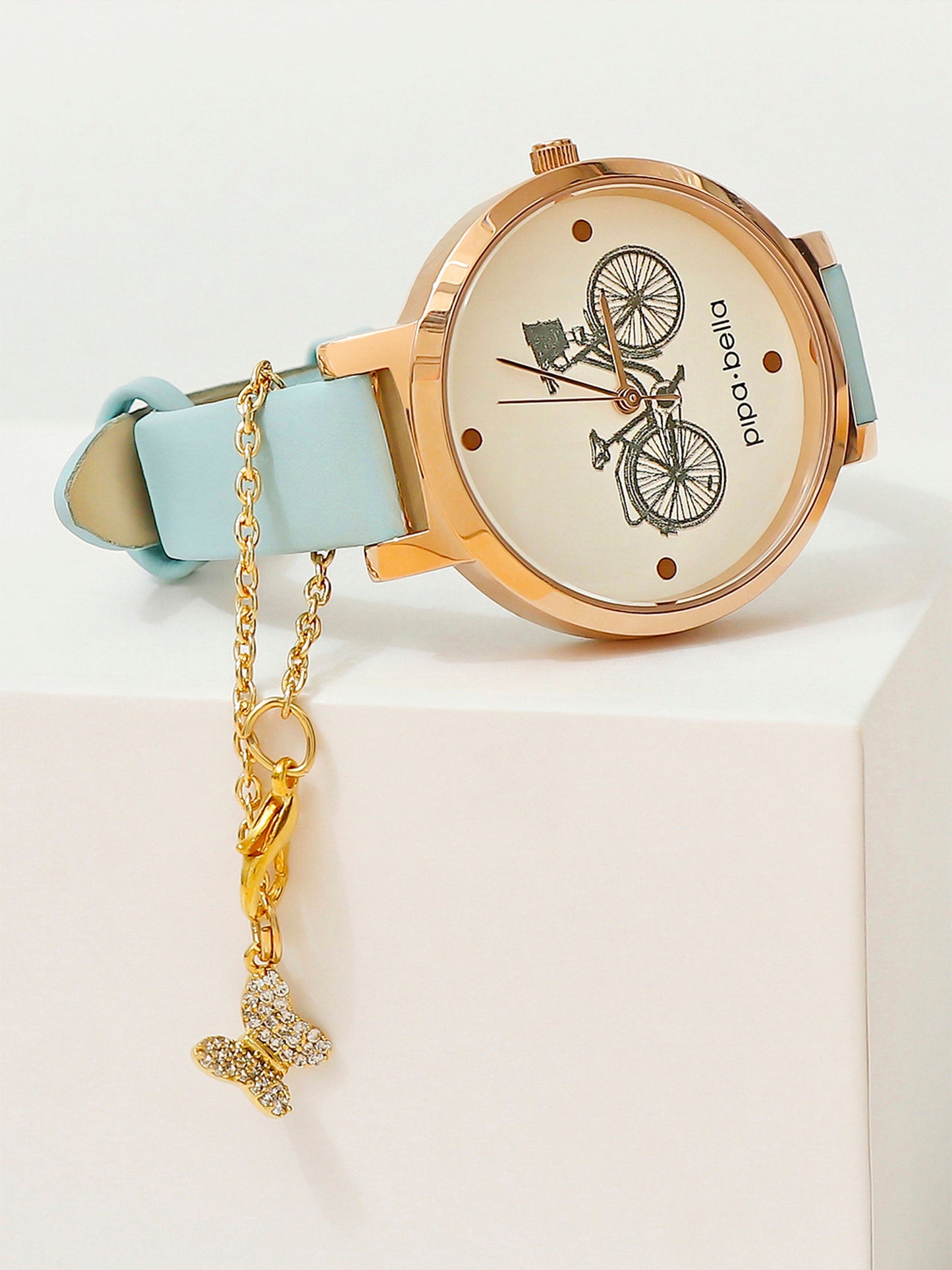Gold-Plated Stone Studded Butterfly Watch Charm