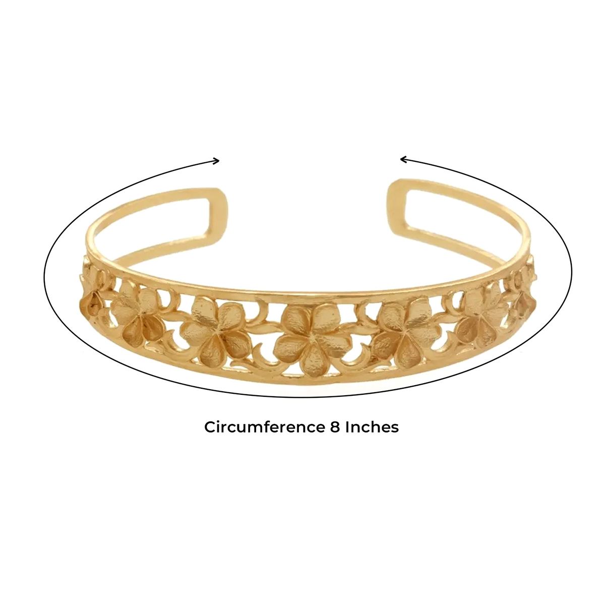 Gold-Toned Adjustable Floral Cuff Bracelet