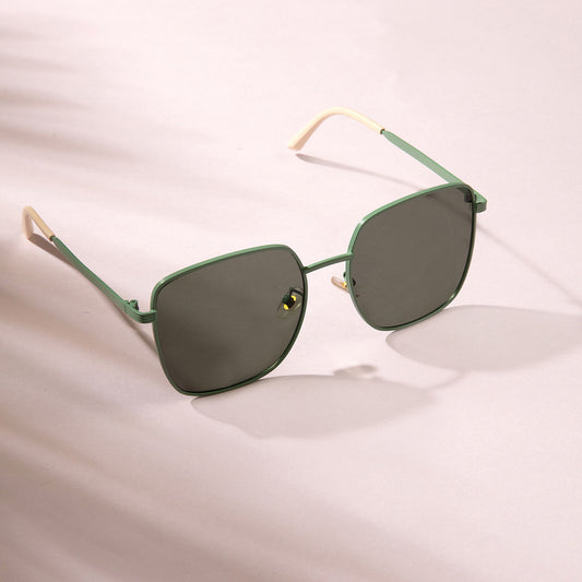 Sleek Green Square Ploarised Sunglasses