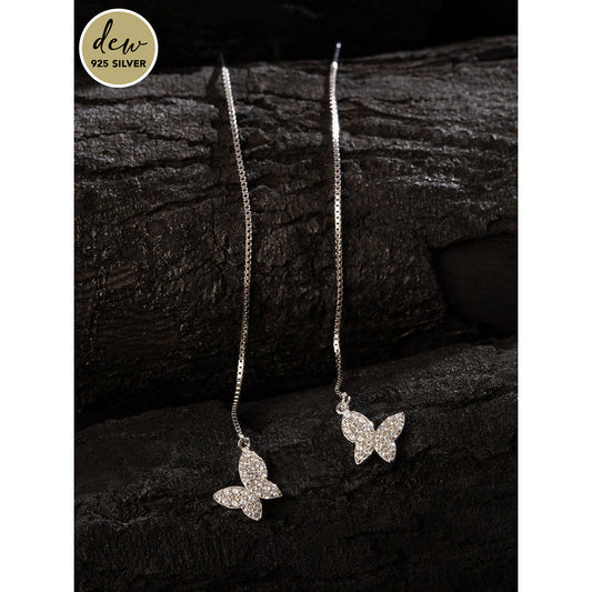 Sleek Butterfly Sequinned Earrings