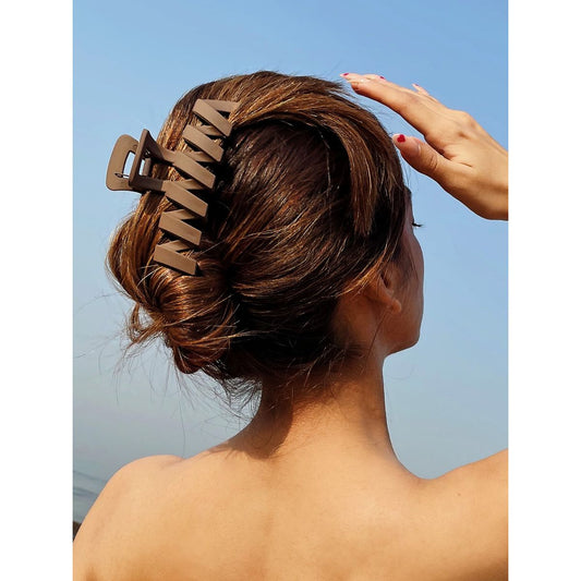 Brown ZigZag Hair Claw Clip