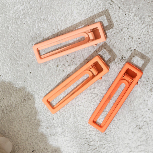 Set of 3 Tints of Orange Resin Hair Clip