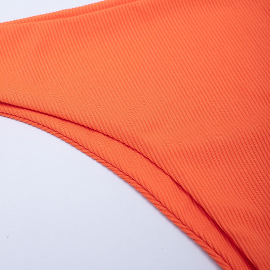 Cheeky Solid Orange Two Piece Swimwear