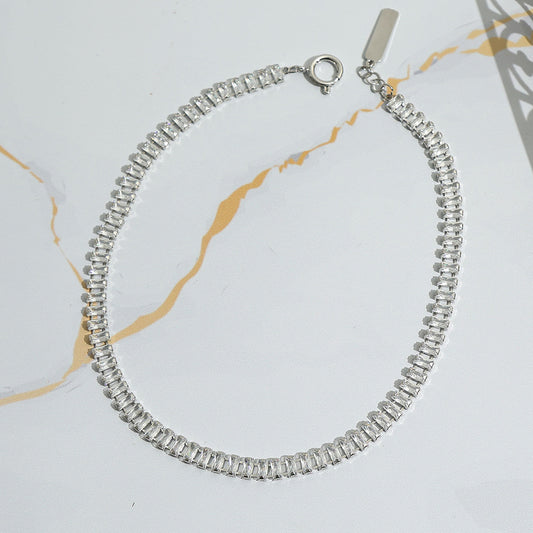 Clear Stone Chain Necklace