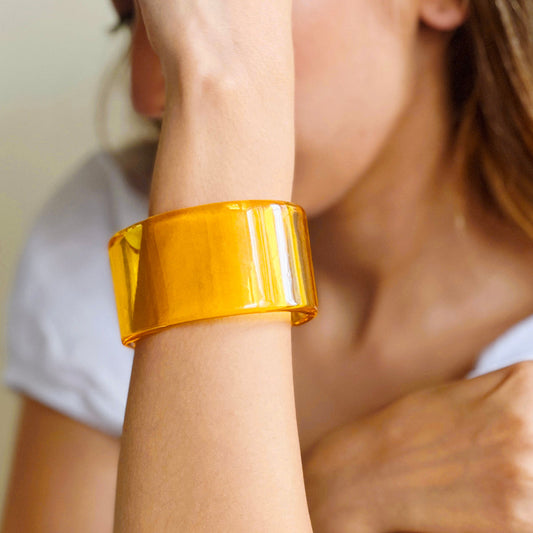 Contemporary Solid Acrylic Orange Bracelet