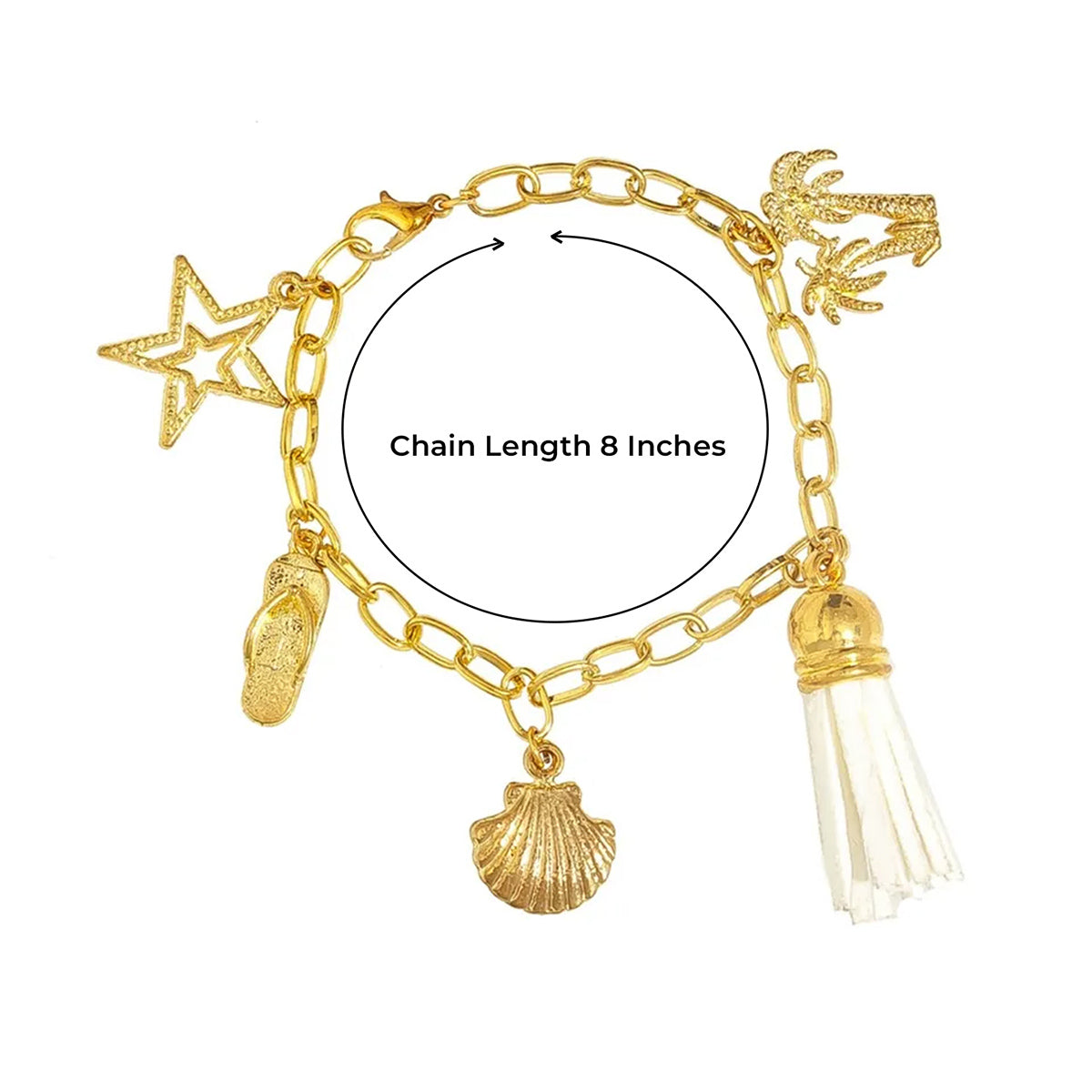 Gold Plated Beachy Vibe Charm Bracelet
