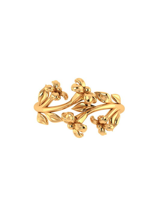 Gold Sterling Silver Floral Ring (14)