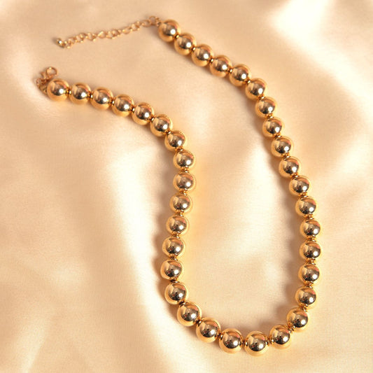Gold Rounded Link Necklace