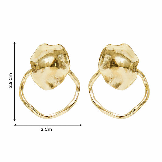 Contemporary Hammered Gold Disc Festive Studs
