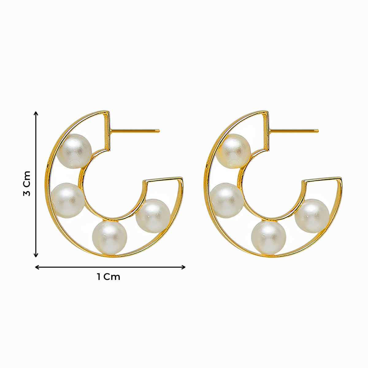 Statement Gold Festive Hoops with Pearls