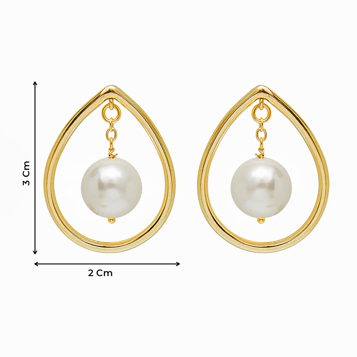 Festive Gold Drop Dangler Earrings with Pearls
