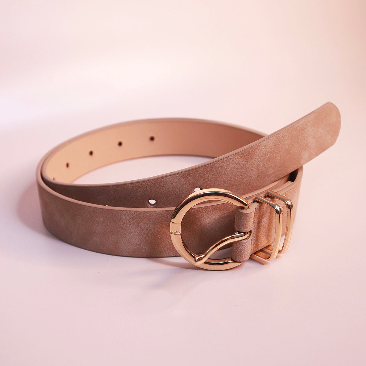 Brown Faux Leather Classic Belt