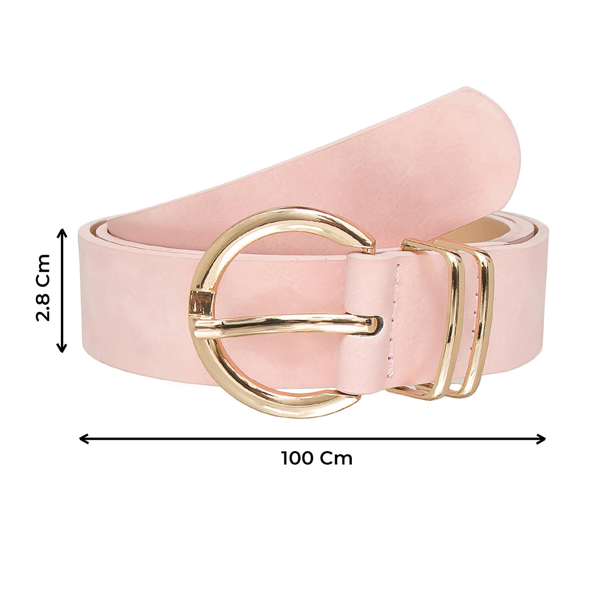 Pink Faux Leather Classic Belt