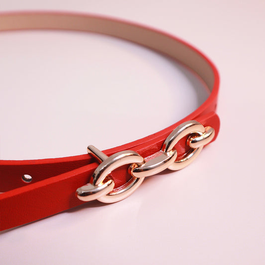 Red Link Buckle Belt