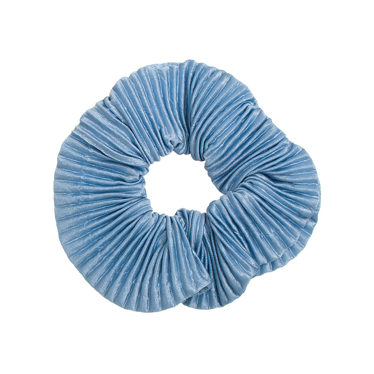 Solid Blue Textured Scrunchie