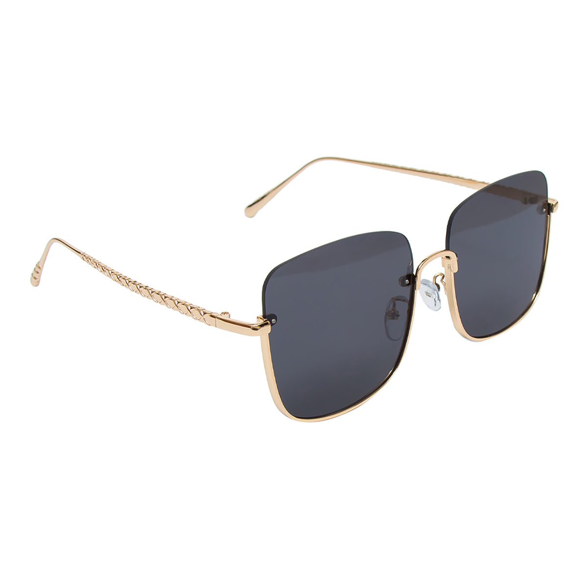 Stylish Gold Plated Half Rim Sunglasses