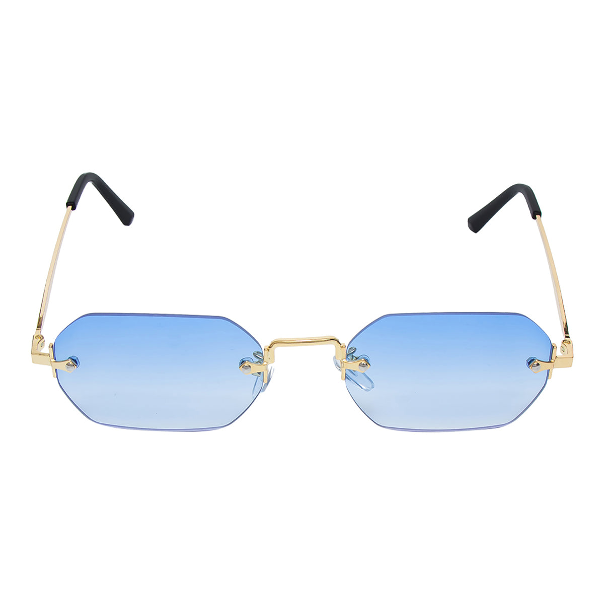 Trendy Rimless Blue Sunglasses