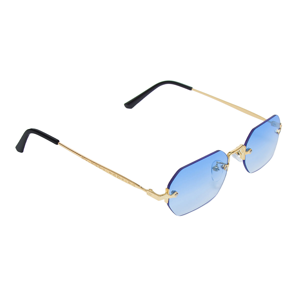 Trendy Rimless Blue Sunglasses
